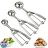 Ice Cream Scoop, 3Pcs Cookie Scoop Set, 18/8 Stainless Steel Cookie Dough Scoop, Cookie Scoops for Baking Set of 3, Ice Cream Scooper with Trigger Release, Cookie Scooper for Baking