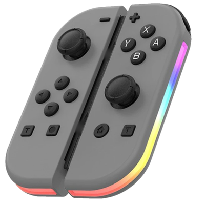 LED Controllers for Nintendo Switch Joy-Con, Black L/R RGB Light Up Wireless