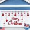 32PCS Christmas Garage Door Decorations Magnets - Merry Xmas Ball Holiday Refrigerator Fridge Kitchen Decor(Red, White)