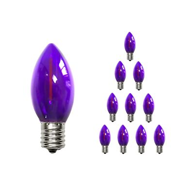 10 Pack C7 Replacement Bulbs, Clear Black Purple Led Light Bulbs, Halloween C...