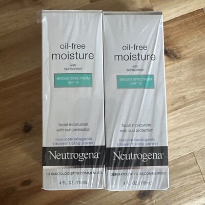 Neutrogena Oil Free Face Moisture SPF15 Sunscreen EXP 05/25 USA MADE 2 Packs