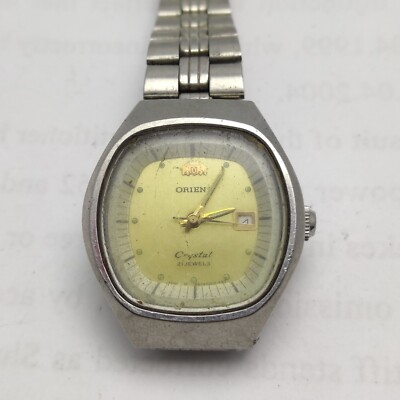 VINTAGE ORIENT CRYSTAL 49741 21 JEWELS AUTOMATIC LADIES WRIST WATCH FOR PARTS