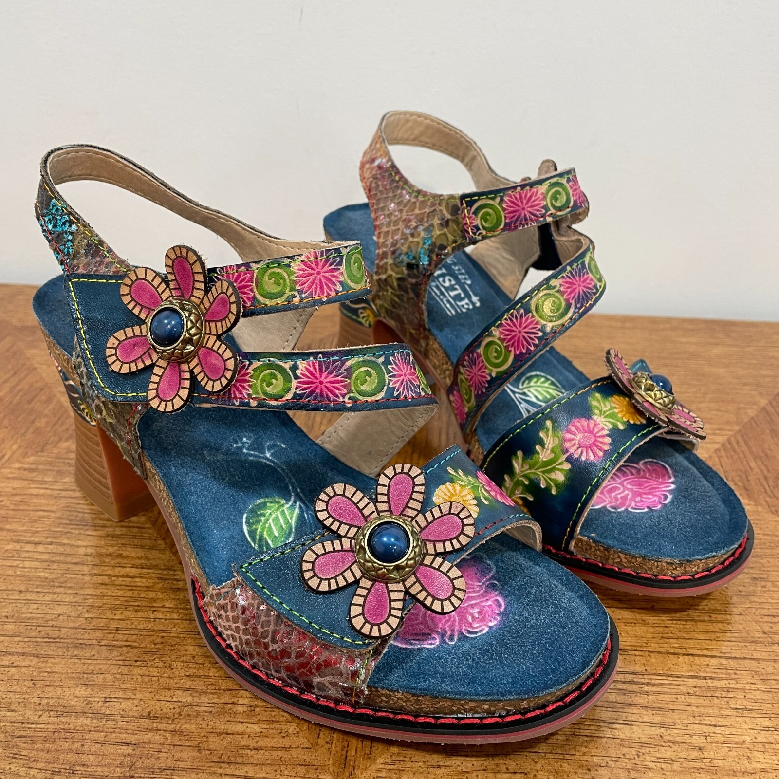 Spring Step L'Artiste Hayride Womens Sandal Blue Straps