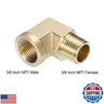 uxcell Brass Pipe Fitting 3/8 Inch NPT Male x 3/8 Inch NPT Female, 90 Degree Barstock Street Elbow Forged Brass Hose Fitting Adapter for Gas, Air, Oil, Propane