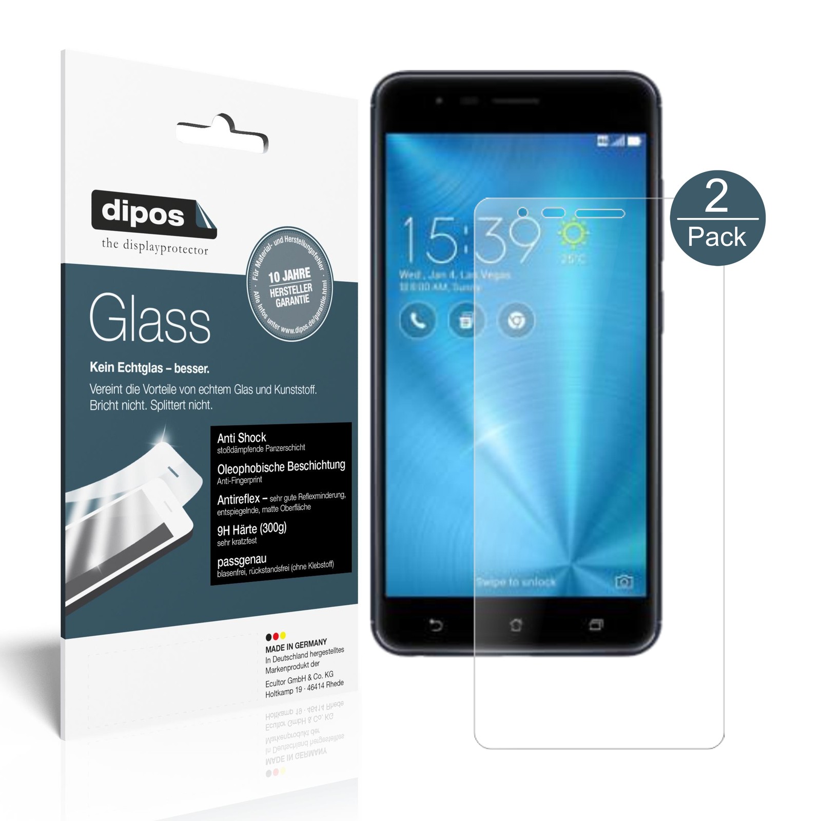 dipos I 2X Pellicola Protettiva antiriflesso Compatibile con ASUS