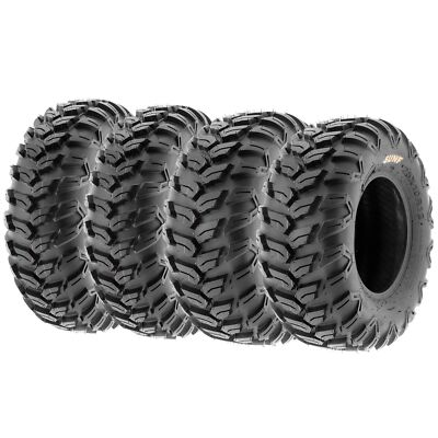 Set of 4, 26x9R12 & 26x11R12 Replacement ATV UTV SxS 6 Ply Tires A043 by SunF