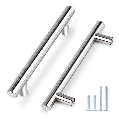 Probrico 20 Pack Polished Chrome Cabinet Handles 5 Inch Hole Centers Stainles...