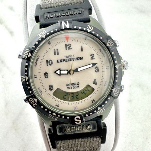 Vintage Timex Expedition Men Multifunction Analog Digital