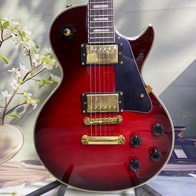 LP Electric Guitar HH pickup Flame maple top shell inlay in stock US Warehouse