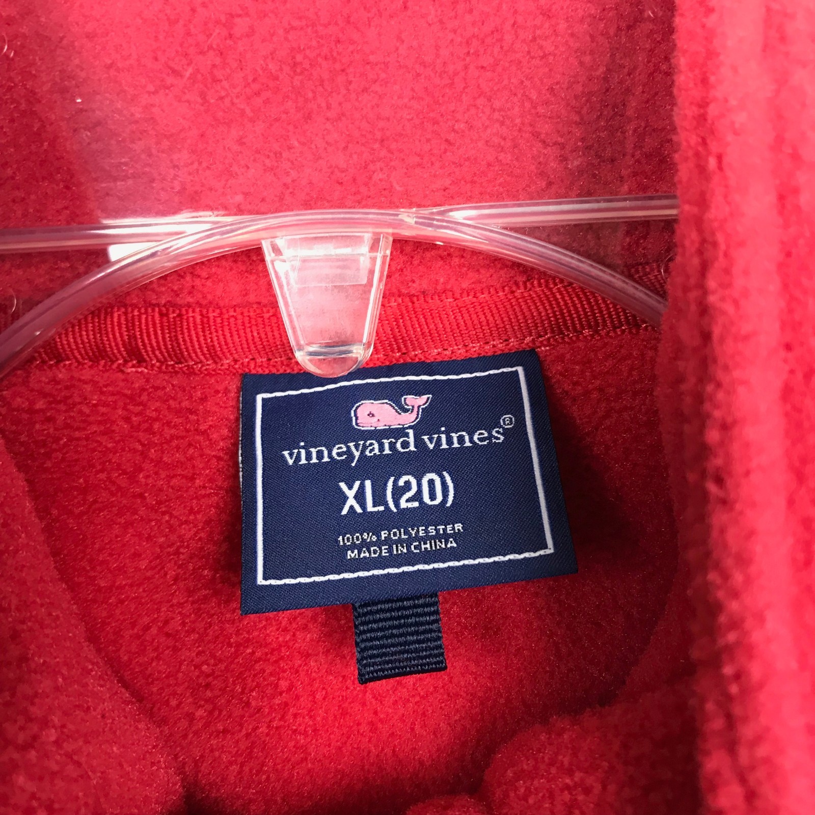 Vineyard Vines Boy's Size XL 20 Flag Patch Fleece Polyester Vest Red Navy Blue