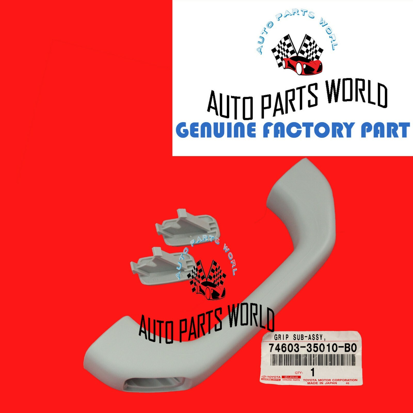 GENUINE OEM TOYOTA 07-14 FJ CRUISER GRAY INTERIOR ASSIST GRIP HANDLE & COVER SET