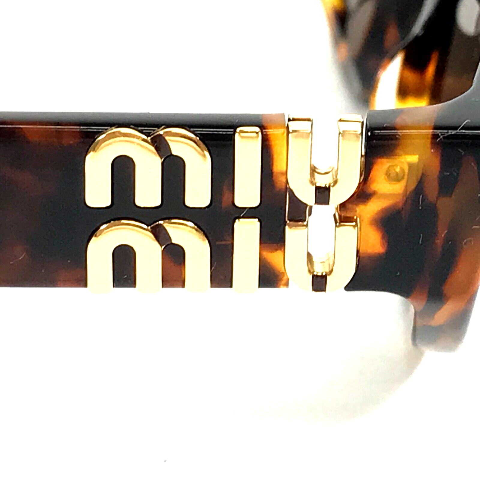 Pre-owned Miu Miu Sunglasses Smu07z Vau-06b Honey Havana Cat Eye Frames Dark Brown Lenses