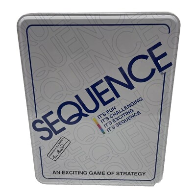 NEW SEQUENCE Jax Family Strategy Board Game Tin Box Edition Vintage