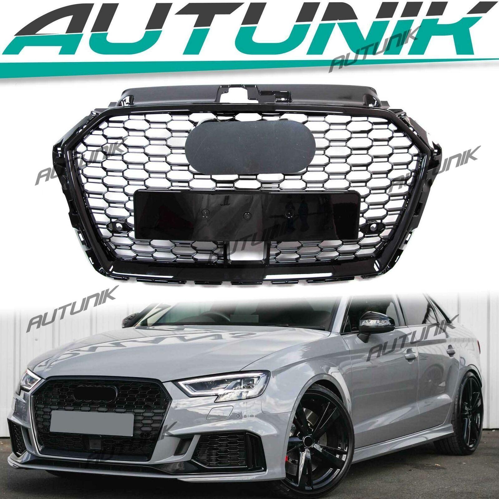 Fit 2017-2020 Audi A3 8V S3 With ACC Honeycomb Front Grille Grill 