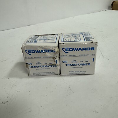 Lot Of 2: EDWARDS 590 TRANSFORMER 120V PRIMARY/10V SECONDARY