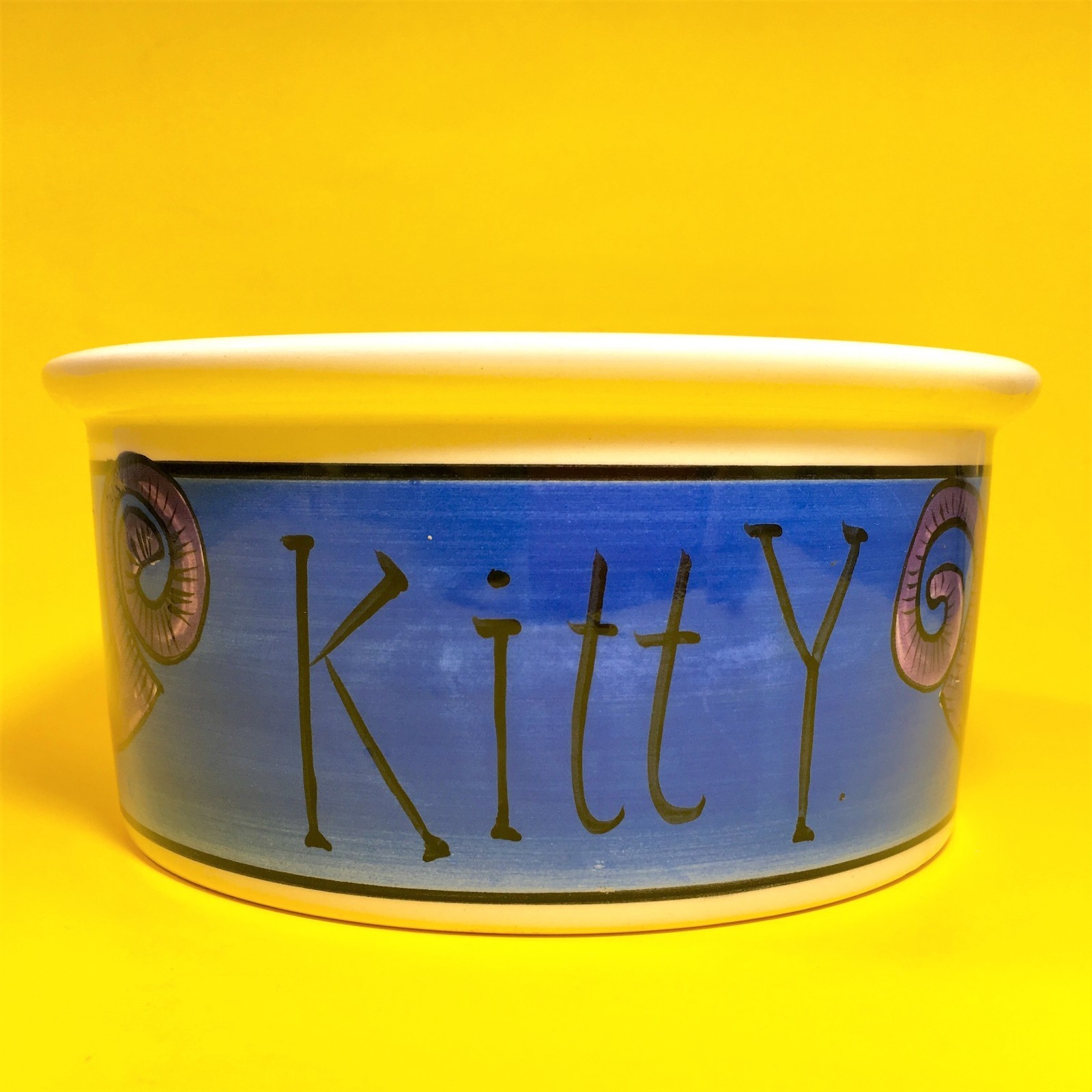 JESTER Ursula Dodge Design Stoneware Cat Kitty Food Water Large Bowl Dish