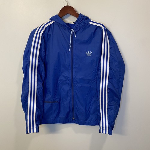 Adidas Originals 70s 80s Vintage Mens Nylon Hooded Jacket Windbreaker  Hoodie M