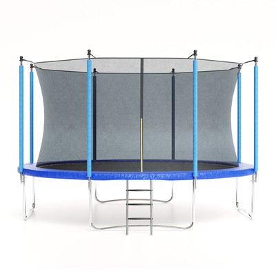 10FT Trampolines with Enclosure, Ladder Recreational Trampoline for Outdoor Jump