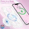 UEEBAI Magnetic for iPhone 15 Plus and iPhone 14 Plus Case, Bow Case Compatible with MagSafe, Wireless Slim Clear Ribbon Phone Cover Anti-Yellowing Shockproof Protective Cover for Women Girl- Pink