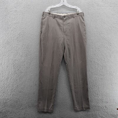 Brooks Brothers Clark Advantage Chino Pants 38x34 Taupe Brown Mens Cuffed