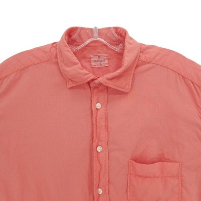 HARTFORD Long Sleeve 100% Cotton Lightweight Shirt Salmon Pink Size LARGE