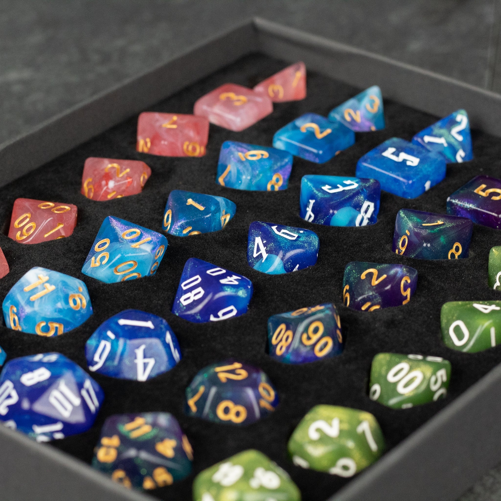 5 Acrylic DnD Dice Sets Gift Box
