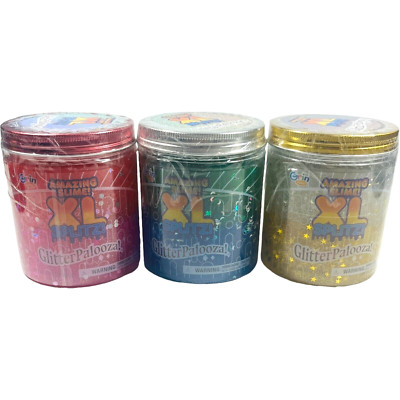Grin Studios - Amazing Slime! XL SPLITZ! GlitterPalooza! - Lot of 3 - New Sealed