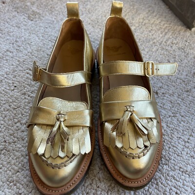 Dr Martens  GOLD LEAF  MADE IN ENGLAND -VERY RARE- M-10 L-11 UK 9 EU-43