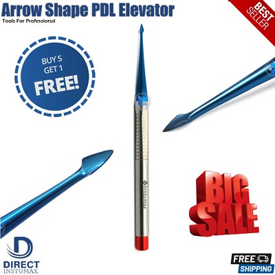 Dental PDL Elevator Arrow Shape Luxation Titanium Coated (BUY 5 GET 1 FREE)