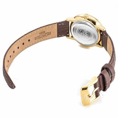 Pre-owned Roamer 989847 48 10 05 Women's Valais Diamond Set Wristwatch In Brown/white