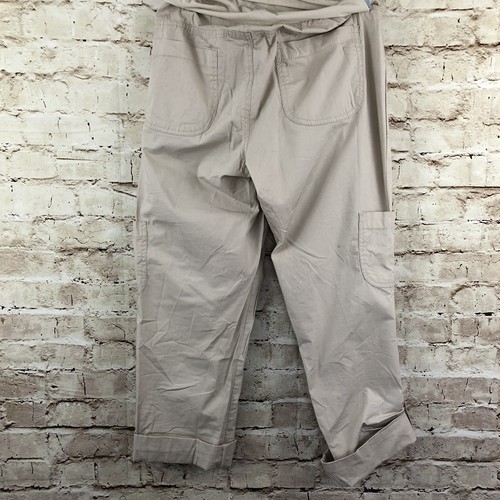 Motherhood Maternity Womens Cotton Cargo Crop Pants Size M Light Khaki