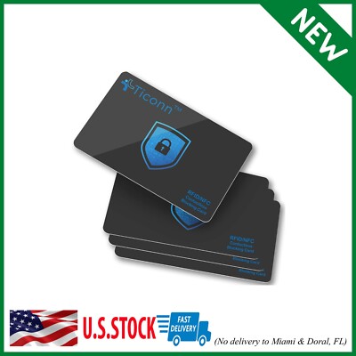 TICONN RFID Blocking Cards - 4 Pack, Premium Contactless NFC Debit Credit Card