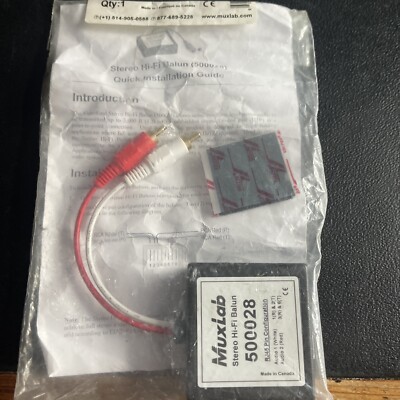 New Sealed MuxLab 500028 Stereo Audio Balun Hi-Fi RJ45 Pin Configuration