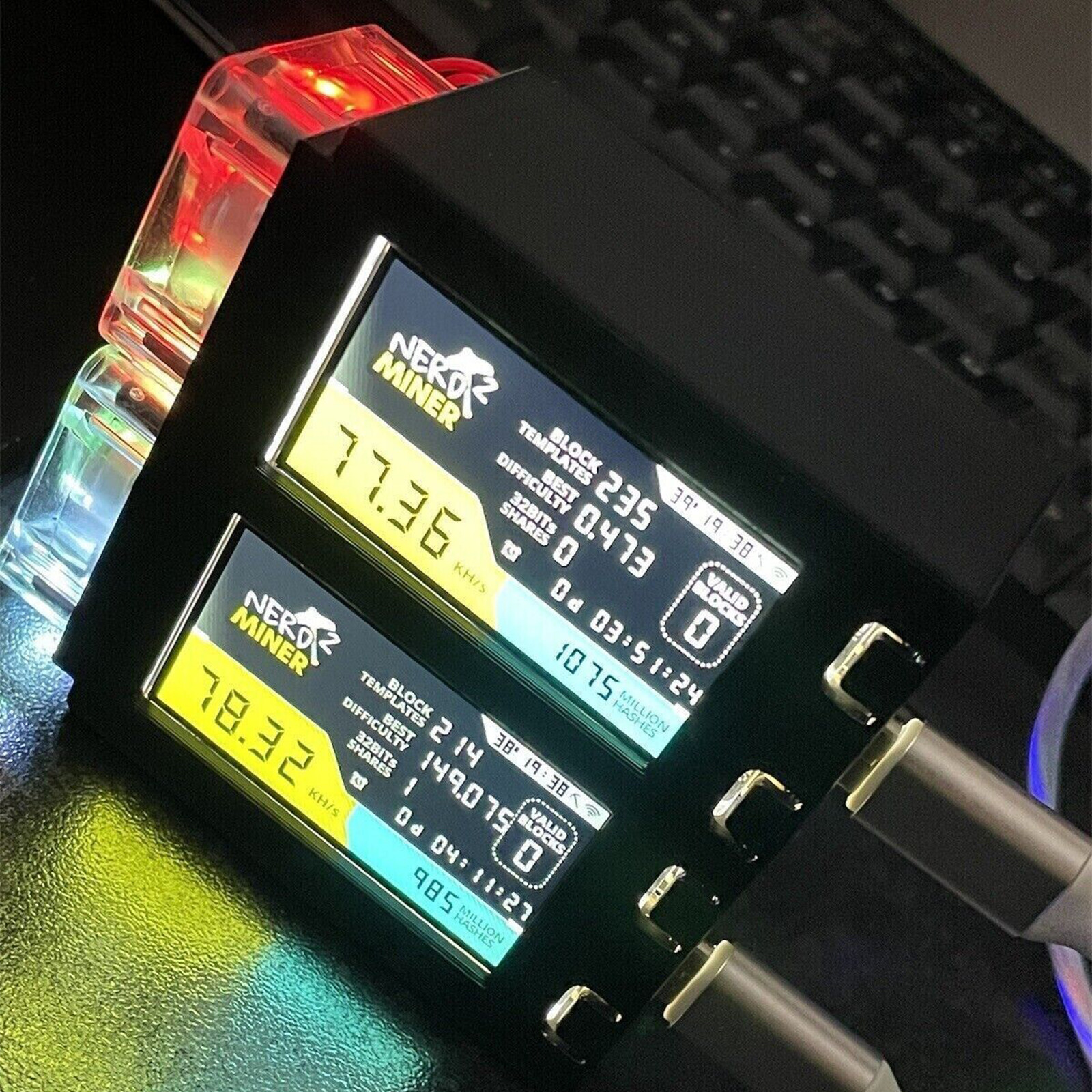 RGB Cooled Nerd Minerv2 - DUAL Solo Bitcoin Miner -Latest 1.7.0 Firmware  Crypto | eBay UK