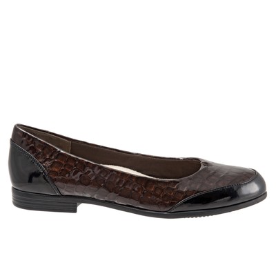Trotters Arnello T1751-242 Женские коричневые кожаные мокасины без застежки на плоской подошве 5.5