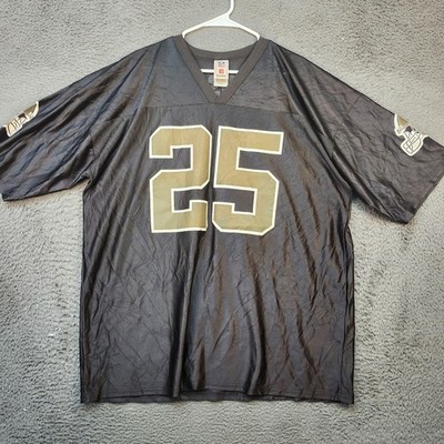 New Orleans Saints Football Jersey Mens 2XL Black Gold Mesh NFL Reggie Bush 25