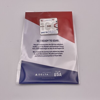 Delta Air Lines 2024 Paris Olympics Team USA 100 Days Out Pin