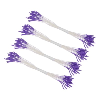 100-Pack Mini Double Heads Artificial Flower Stamen Pistil [Purple]