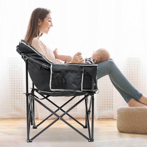NAIZEA Oversized Camping Chair, Portable Folding Chairs Lounge with Side Pocket