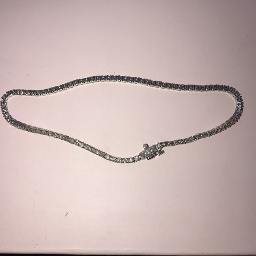 Dainty 10k White Gold Diamond Tennis Bracelet, 9 Inches