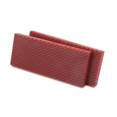 WOODRIVER Acrylic Honeycomb Knife Scale - Red - 3/8'' x 2'' x 5'' - 2-Pieces