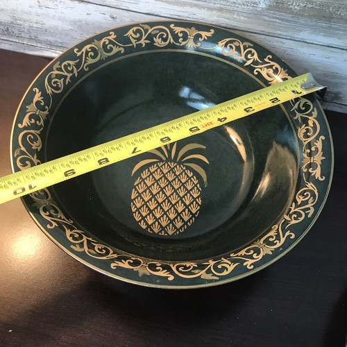 Pineapple Serving Vegetable Bowl Andrea By Sadek Green And Gold 10