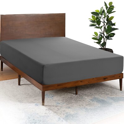 1800 Deep Pocket Fitted Sheet Queen King Fully Elastic Fitted Sheets Bed Sheets
