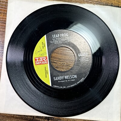 60s PROMO JAZZ FUNK INSTRO 45 Sandy Nelson Leap Frog/drums  DJ COPY IMPERIAL