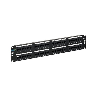 ICC CAT5e Patch Panel with 48 Ports and 2 RMS 48 Port 2 RMS Pack of 1 CAT 5e
