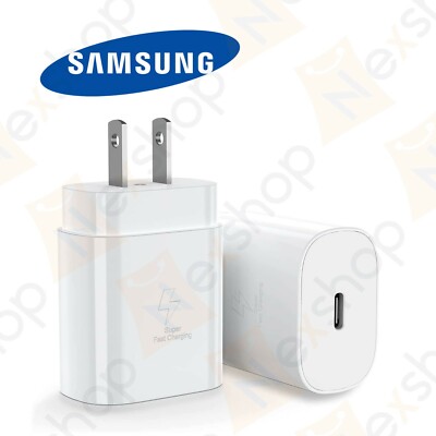 2x Original Samsung Galaxy S20 S21 S22 Series 25W Super Fast Wall Charge Adapter