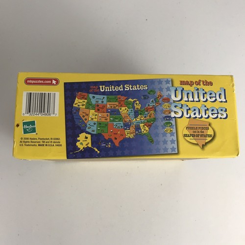 Milton Bradley 86 Piece United States Puzzle & World Map  Ages 5+