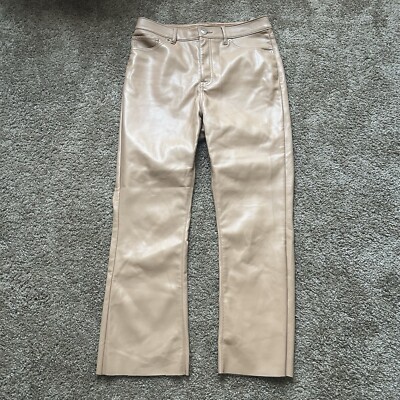 Express cropped flare tan leather pants size 6R