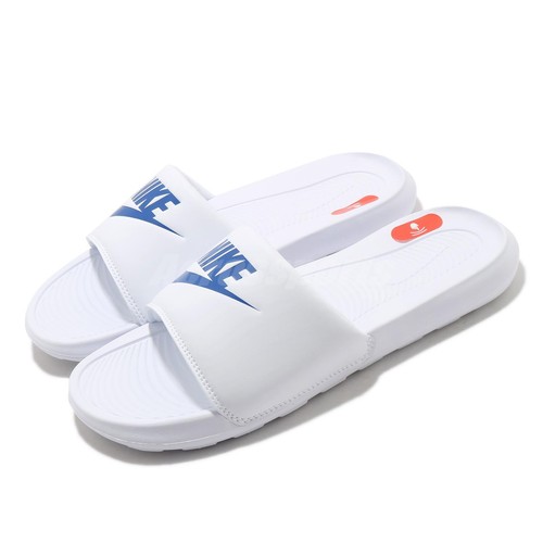

Белые синие мужские унисекс тапочки без шнуровки Nike Victori One Slide CN9675-102, Белый, Victori One Slide