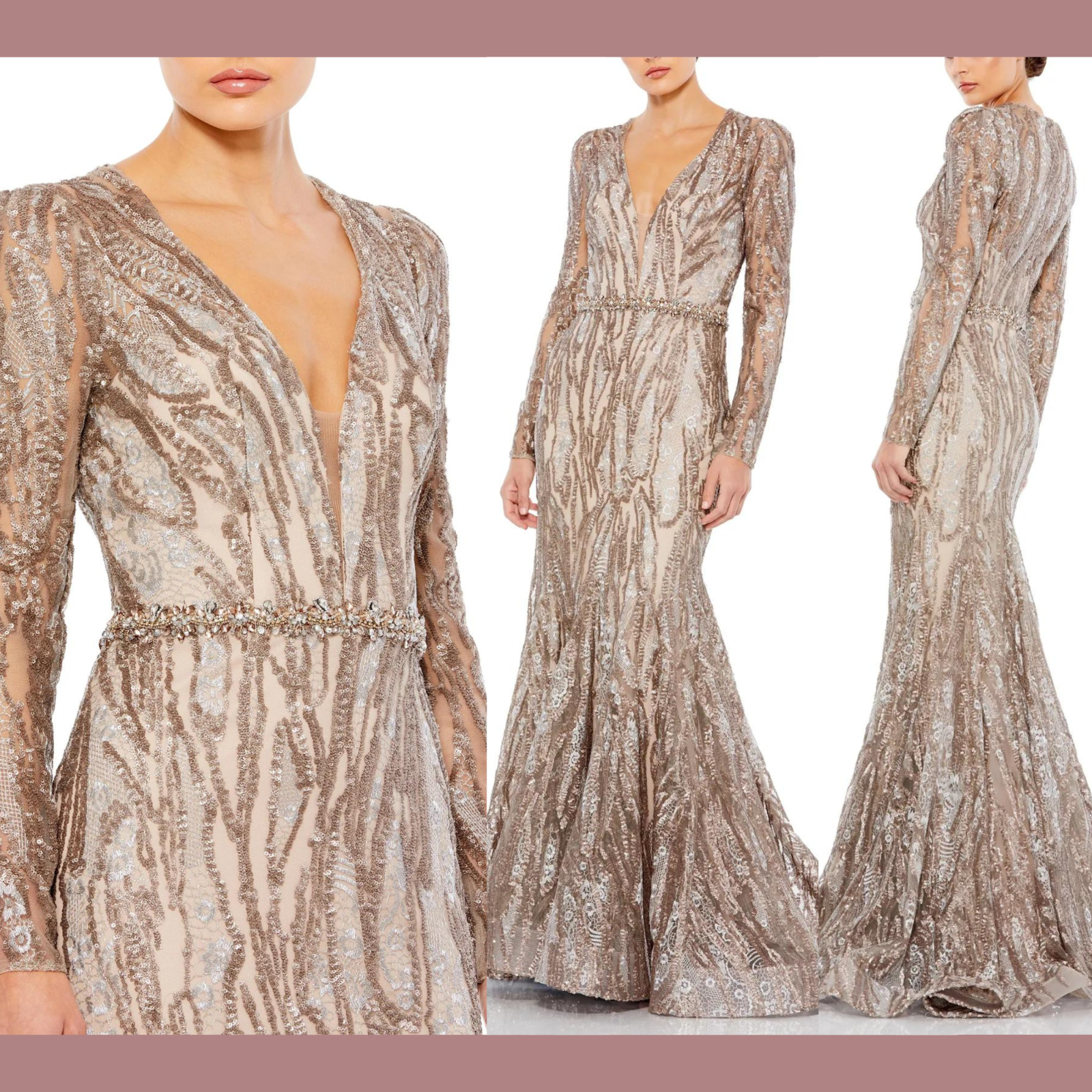 Mac Duggal::ロングドレス:16[RESALE] Peach Mac Duggal 20402 Long Mother of the Bride Dress